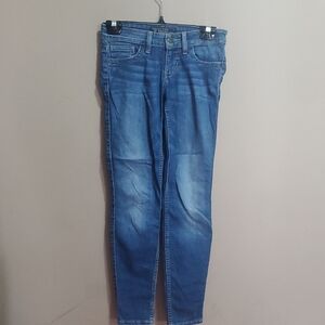 Guess Blue Skinny Jeans with Waistband Logo Size 23